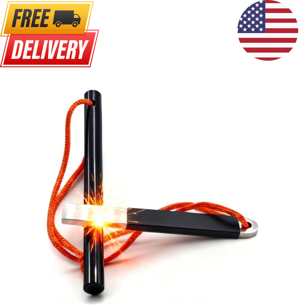 4 Portable Pocket Waterproof Ferrocerium Ferro Rod Fire Starter Survival Tool…