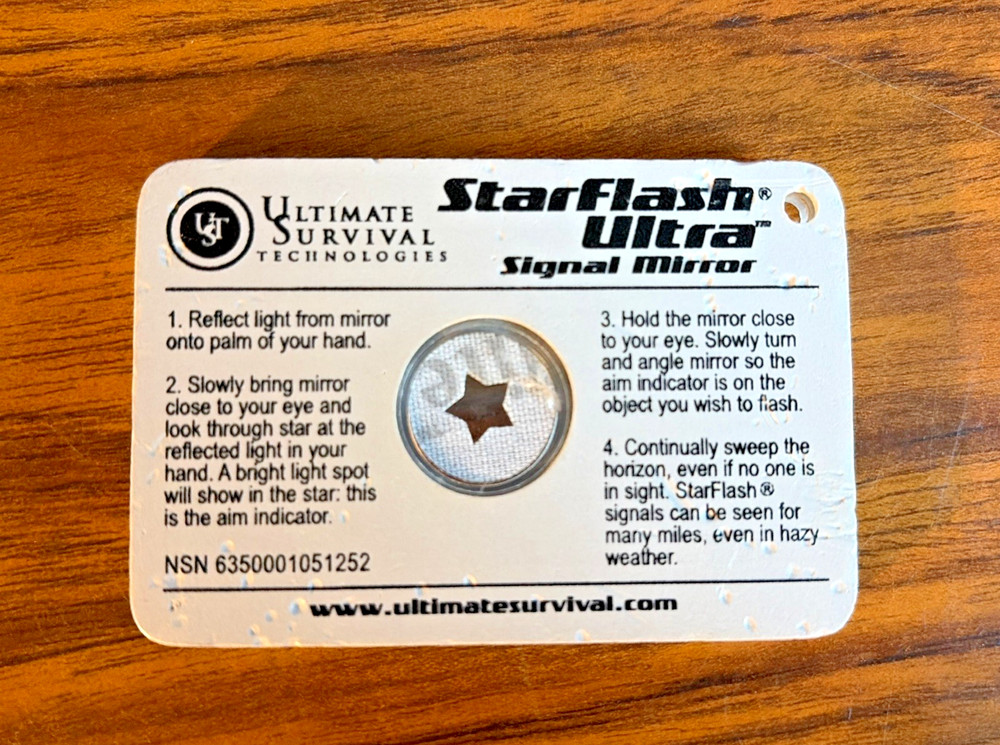UST StarFlash Signal Mirror 2×3 Ultimate Survival Technologies Used C+