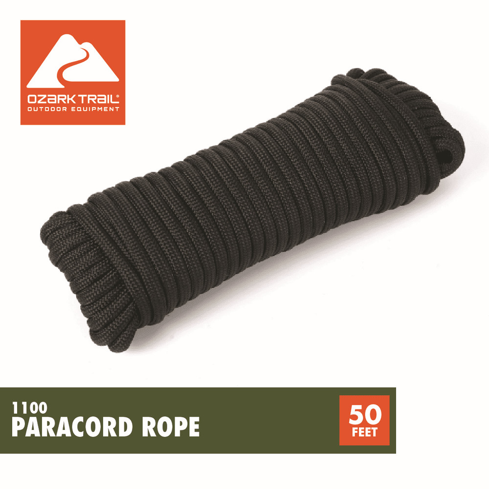 Ozark Trail Paracord Rope, 50 Foot, 1100 lb Strength, 14 Strand Core