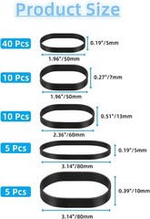 70 Pcs Tactical Rubber Bands 5 Sizes, Black Elastic Wide Thick UV Heat Cold R…