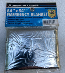 American Camper Emergency Blanket 84”x54” Silver Windproof Waterproof