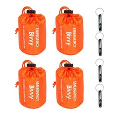 GOGOOD 4 Pack Emergency Bag Survival Bivvy Sack with Whistles, Lightweight Po…