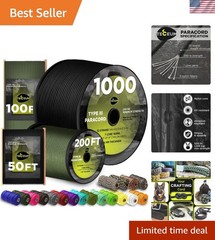 5/32″ Paracord Rope 1000 – 1000ft / 200ft / 100ft / 50ft – Tactical Parachute…