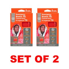 SOL 0140-1701 Heat Sheet Survival Blanket (Fits Up To Two People) – 2 PACK