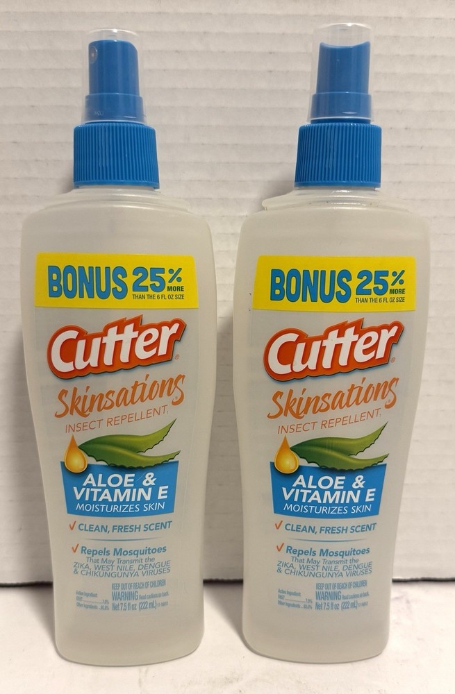 (2 Pack) Cutter Skinsations Insect Repellent Aloe & Vitamin E Clean Fresh 7.5oz