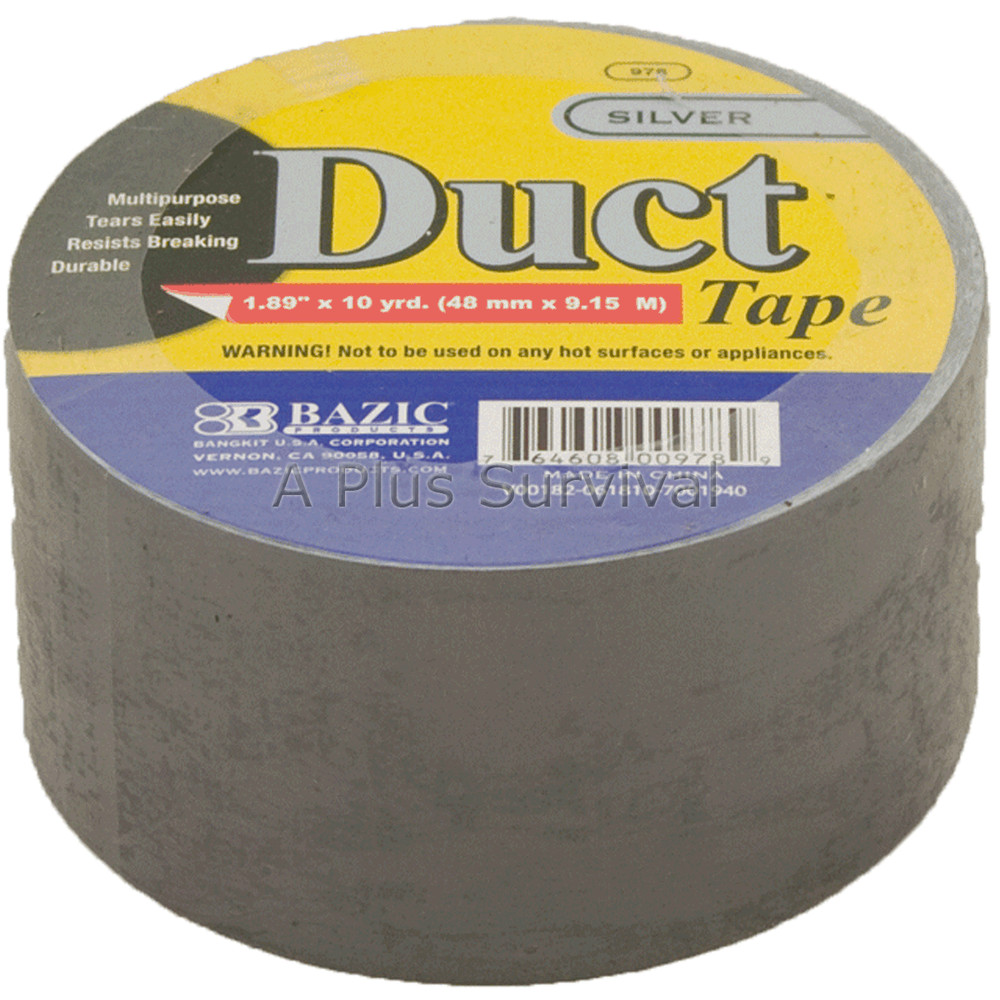 Camping Survival Duct Tape Roll 2″ x 10 Yards Silver Hunting Emergency Shelter
