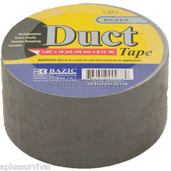 Camping Survival Duct Tape Roll 2″ x 10 Yards Silver Hunting Emergency Shelter