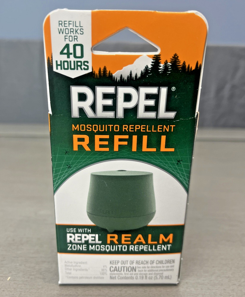Repel Realm Zone Mosquito Repellent Refill Cartridge, 40 Hour Protection NIB