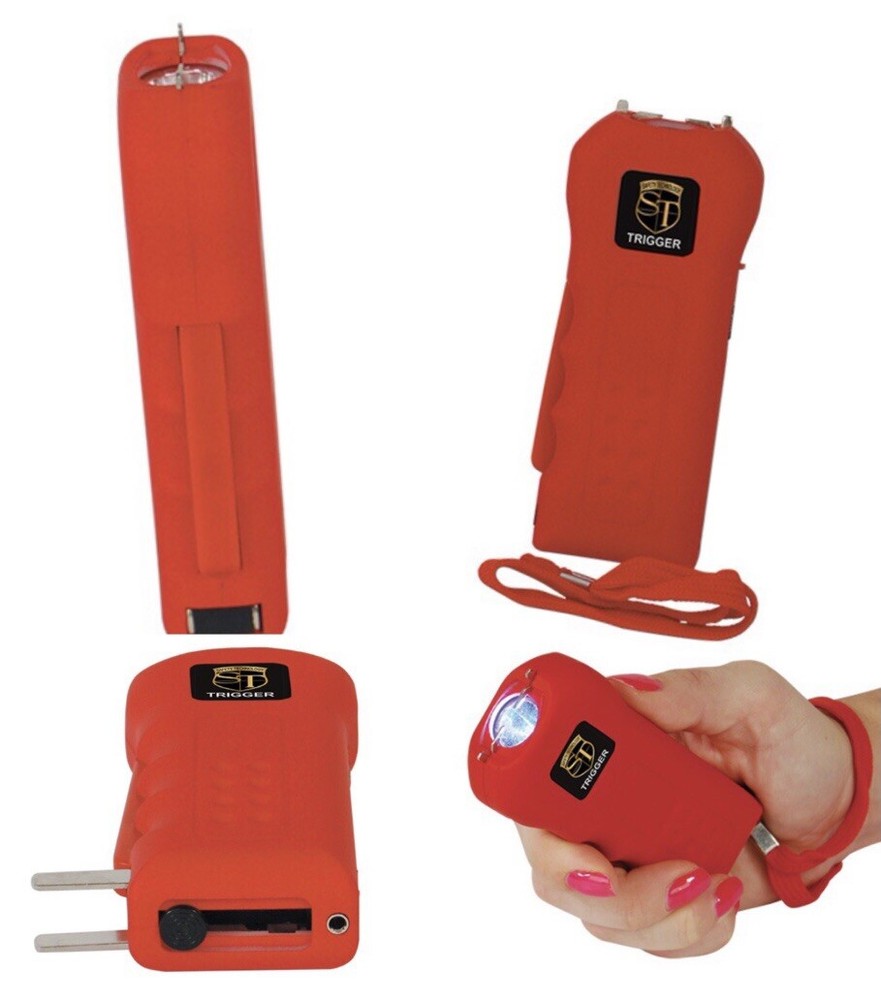 Mini Hand Pocket WOMEN Stun Gun RED Rechargeable 75 Million Volt LED w/ HOLSTER