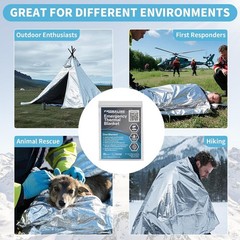 8 Pack Emergency Mylar Blankets Thermal Rescue Blanket Survival Gear XL 54 x 84