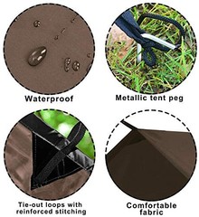 KALINCO Waterproof Camping Tarp Tent Hammock Rain Fly, 3X3M, Coffee-10x10ft