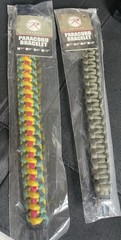 Survival Paracord Bracelets, 2 Braided Bracelet Army Green And Multicolor