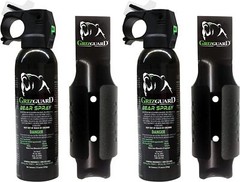 Griz Guard Bear Spray With Holster 2 Pack and Free Clip on Pepper Spray Keychain