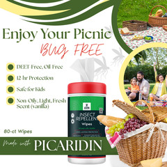 Zone Protects Picaridin Scented Insect Repellent Wipes