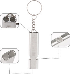 Survival Whistles 4-Pack & 6-Pack, Aluminum Emergency Safety Whistle with Lanyar
