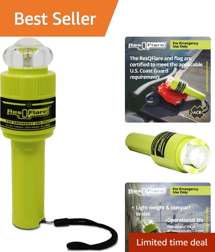 High Visibility LED E-Flare with Distress Flag – USCG Approved Replacement