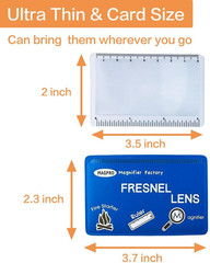 Magdepo 6 Pack Credit Card Size Magnifier Ruler Fire Starter Magnifying Glass Wa