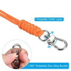 Paracord Lanyard with Closure 19″, 2pcs Necklace Keychain Lanyard, Orange