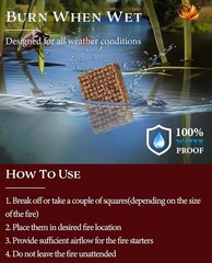 Nvkrvks Fire Starter, Easy-Burning Fire Starter Squares for Wood Stoves