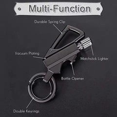 Outdoor Kerosene Lighter Metal Keychain Refillable Fire Starter Survival Gear