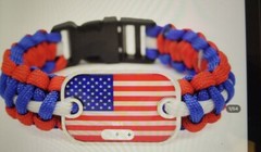 USA American Flag Hand Woven Paracord Wrist Bracelet.** UNISEX**