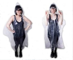 Rain Poncho’s Clear Plastic with Drawstring Hood 50″‘ x 80″ Double Thick (1)