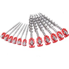 GarfatolRv 12 Pcs Aluminum Ground Anchors, Non-Rust Cast 6B+6M, Silver,red