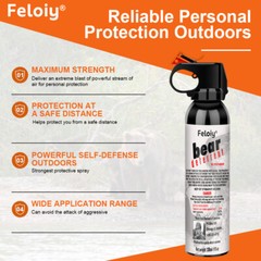 Feloiy Pepper Spray w/ Holster, 11 oz Cans, 30 ft Range, NEW