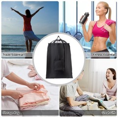 2 Packs Travel Laundry Bags, CLEADUS Foldable Dirty Clothes Bag Large, Black