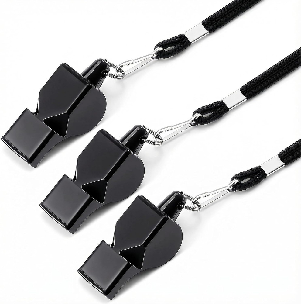 Sports Whistle for Coaches, 3 PCS Professional Coach Whistle Loud Referee Whistl