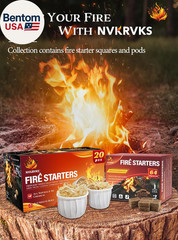 Fire Starter, Easy-Burning Fire Starter Squares for Wood Stoves, Campfires, Gril