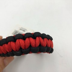 Toysmith Survival Bracelet 550 Nylon Paracord Braid Red Black Outdoor Small 7.5″