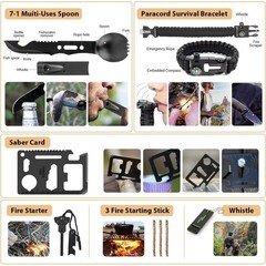 250Pcs Survival Kit Emergency First Aid Portable Molle Bag Adventure Gear New