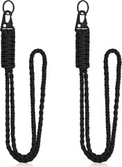 2Pcs Heavy Duty Paracord Lanyard Braided 550 Keychain for Keys ID Badges Men Nec