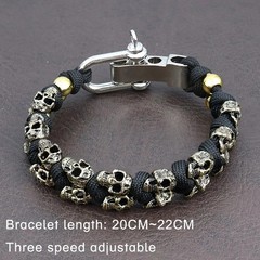 The Skull Army Paracord Bracelet Mens Vintage Skeleton Paracord Woven