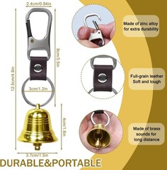 2PACK 1.5″ Loud Bear Bell with Whistle Set for Hikers,3 in 1 Outdoor Camping