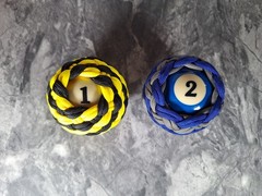 550 Paracord Wrapped Billiard Balls Decorative Herringbone & Barber Pole Knots