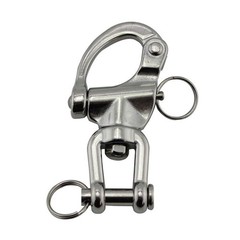 Pair 2-3/4in(70mm) Jaw Swivel Snap Shackle 316 Stainless Steel for Sailboat S…