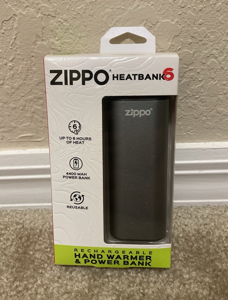 Zippo HeatBank 6 Hour Rechargeable Hand Warmer & Power Bank Model Z4A20 Grey