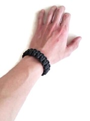 Paracord Bracelet 550 Black Tactical 3/8″ Buckle (Graphite) Hand Made