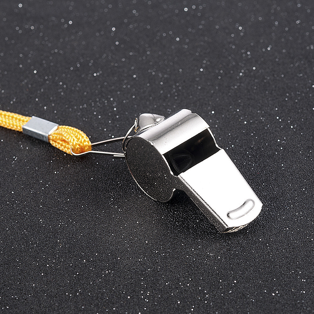 1-5Pcs Metal Referee Whistle With Key Ring Sports School Football Rugby Outdoor