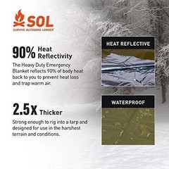 Survive Outdoors Longer Heavy Duty Emergency Blanket, 5 x 8 ft