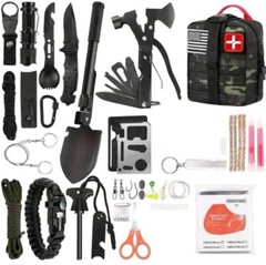 Survival Kit, 142Pcs Professional Survival Gear And Equipment With Molle Pouch