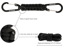 Paracord Keychain Carabiner Clip, D Ring Lanyard Hanger Stroller Hook for Water