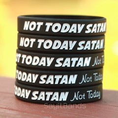 Set of Not Today Satan Bracelets – High Quality Silicone Wristbands
