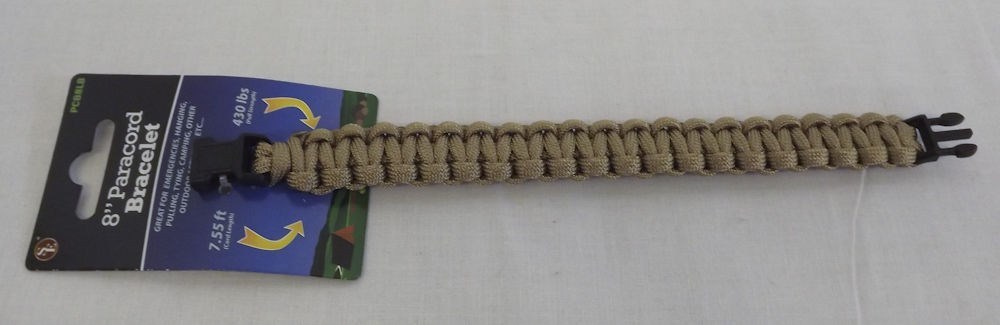 New Paracord Survival LIGHT BROWN Bracelet 8″ Medium Wrist 7 Strands 430 Lbs