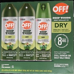 OFF! Deep Woods Insect Mosquito Repellent Dry Touch VIII-3 Pack (6 OZ x2 + 4 OZ)