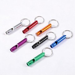 200 Pcs Waterproof Aluminum Alloy Signal Whistles Bulk with Keychain, Precisi…