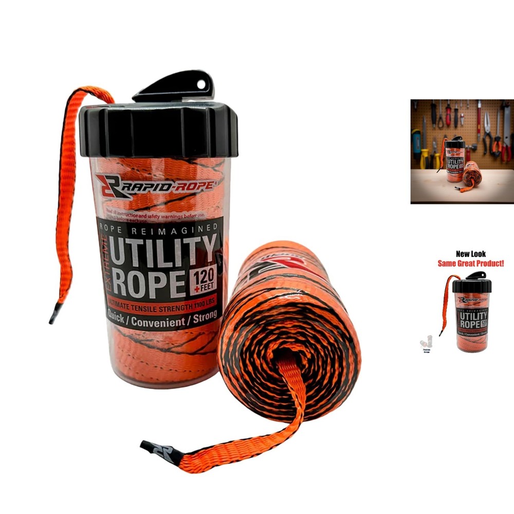 Compact 120ft Orange Paracord with Non-Tangle Canister – Perfect for Outdoor Use