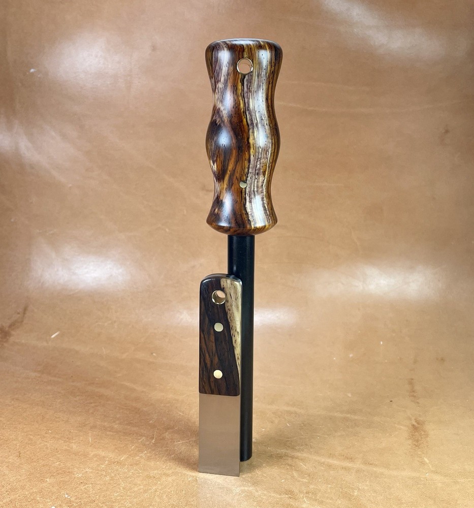 Bushcraft Camping Survival Firesteel Ferro Rod Cocobolo Striker Scraper Set